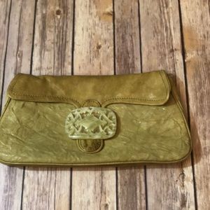Green leather purse